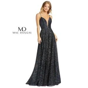 Mac Duggal Draped Sequin Gown Size 16